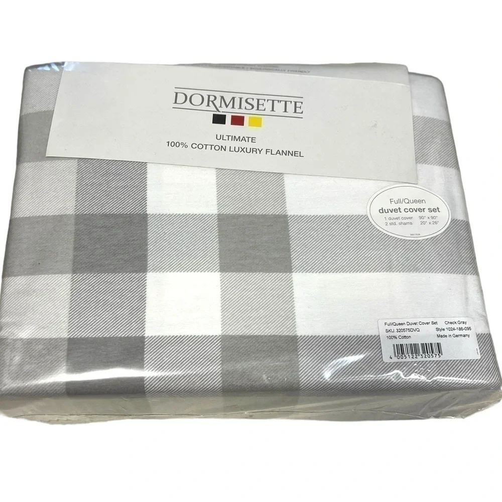 Dormisette 100% Cotton Luxury German Flannel 3 pc Full/Queen Duvet Cover…